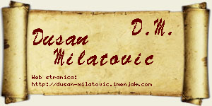 Dušan Milatović vizit kartica